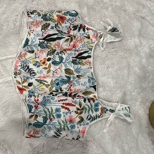 Floral Print Bikini Top with Ties